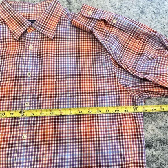 Henry Jacobson XL Pastel Check Button Down Dress Shirt Purple Pink Blue White - Picture 8 of 10